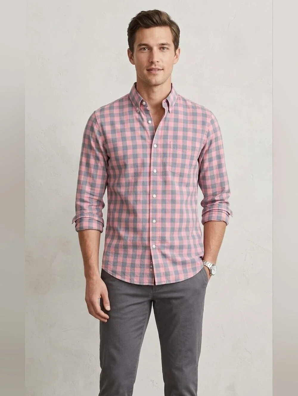 J. Crew Mens Slim 100% Cotton Fit Long Sleeve Plaid Button Down Shirt SZ Small
